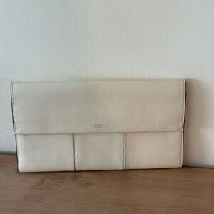 Tory Burch Ivory Leather Clutch